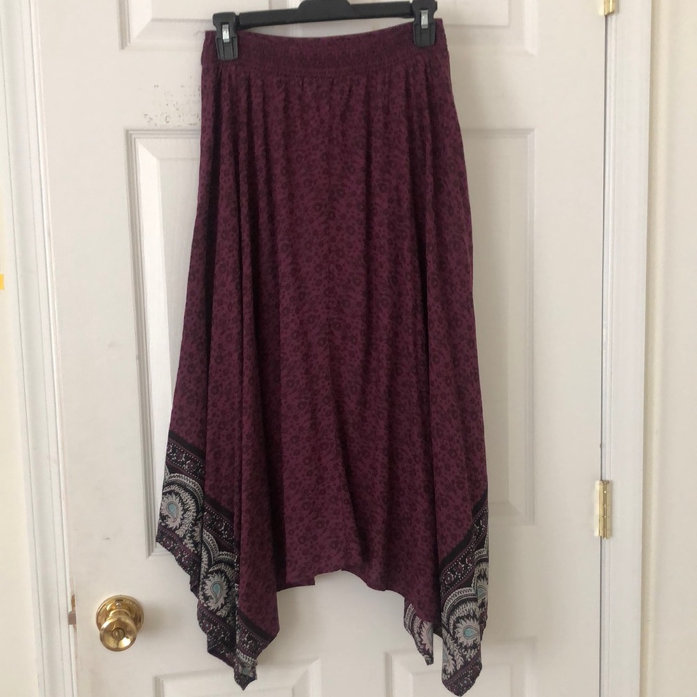 AEO Boho Purple Turquoise Gypsy Long Skirt